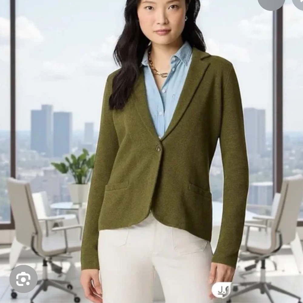 J. Crew Factory Olive Green Single-Button Blazer - Picture 12 of 12
